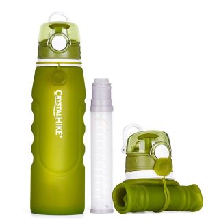 CrystalHIKE filtračná silikónová fľaška - zelená 