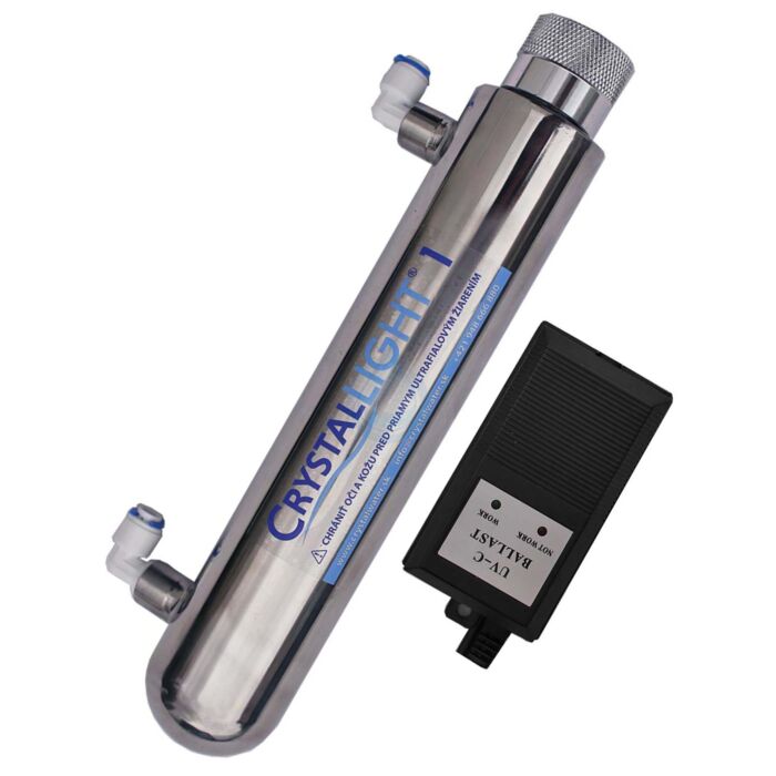 Kvalitná celonerezová UV lampa Crystal Light 6W do domácich filtrov na vodu a reverzných osmóz. Eliminuje 99,98% baktérií a mikroorganizmov obsiahnutých vo vode