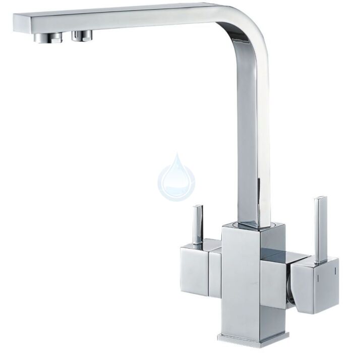 Trojcestná kuchynská batéria pre filtre na vodu.