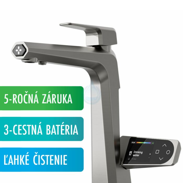 Podpultový ionizátor vody. 5-ročná záruka, 3-cestná batéria, ľahké čistenie.
