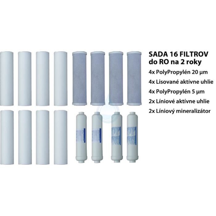 Univerzálna sada 16 náhradných filtračných vložiek do vodných filtrov reverznej osmózy