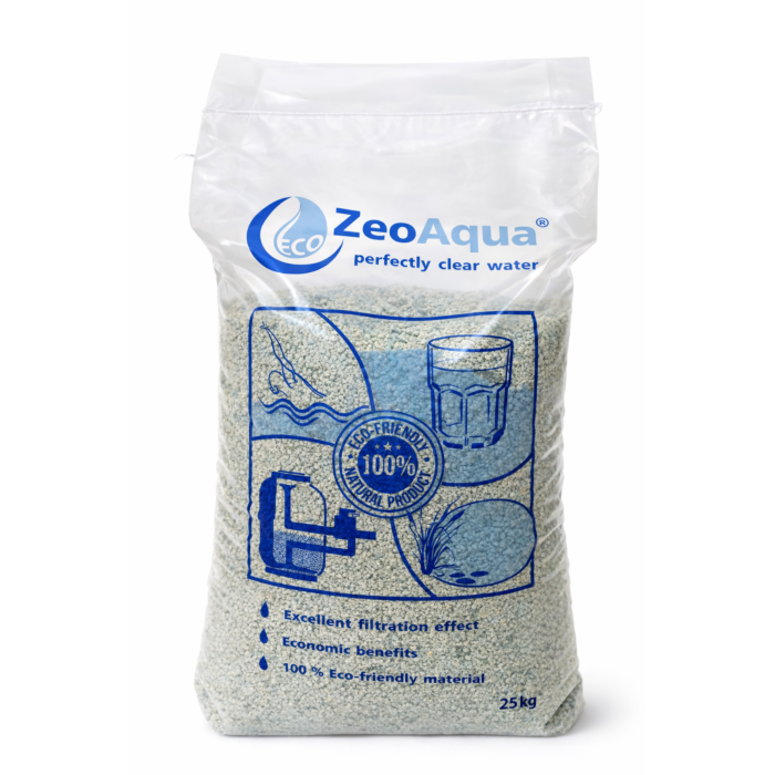 ZeoAqua je prírodný filtračný materiál na úpravu pitnej a bazénovej vody. Účinne zachytáva železo, mangán a antimón. Balenie 25 kg, viac frakcií.
