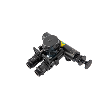 Obtokový ventil, ktorý uľahčuje pripojenie zmäkčovača vody k vodovodnej sieti. Zjednodušuje ovládanie množstva namiešanej vody, a tým aj jej tvrdosť.