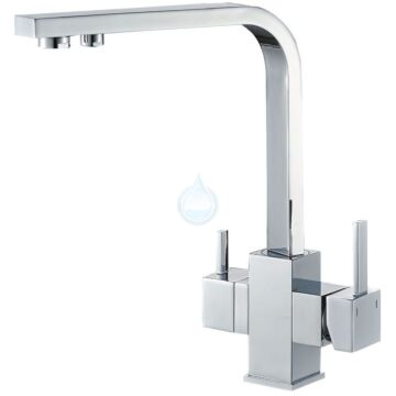 Trojcestná kuchynská batéria pre filtre na vodu.