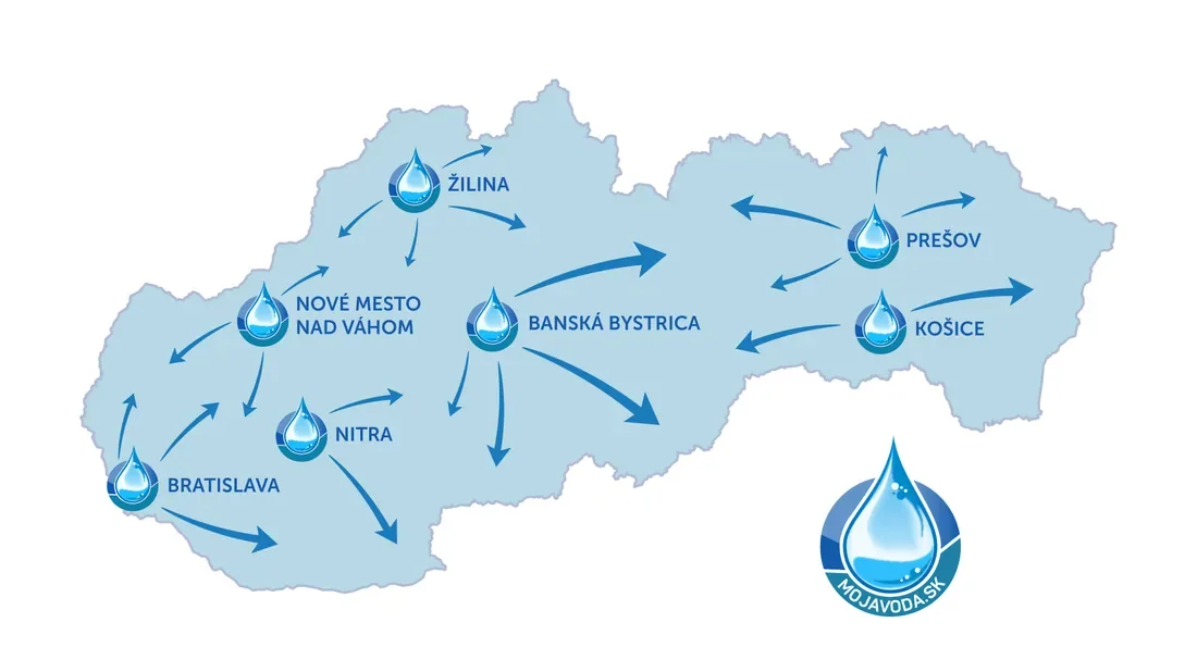 Mapa servisných stredísk mojavoda.sk po celom Slovensku