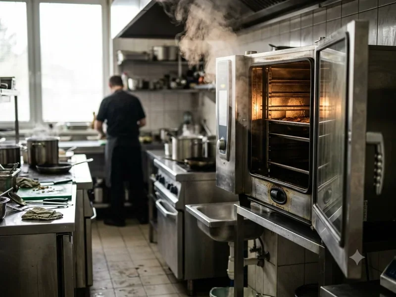 Profesionálny konvektomat v gastro kuchyni