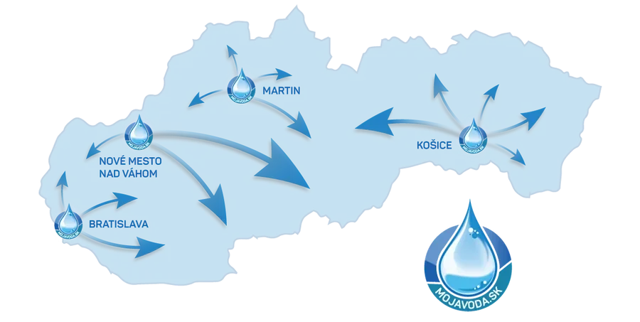 Mapa servisných stredísk mojavoda.sk po celom Slovensku